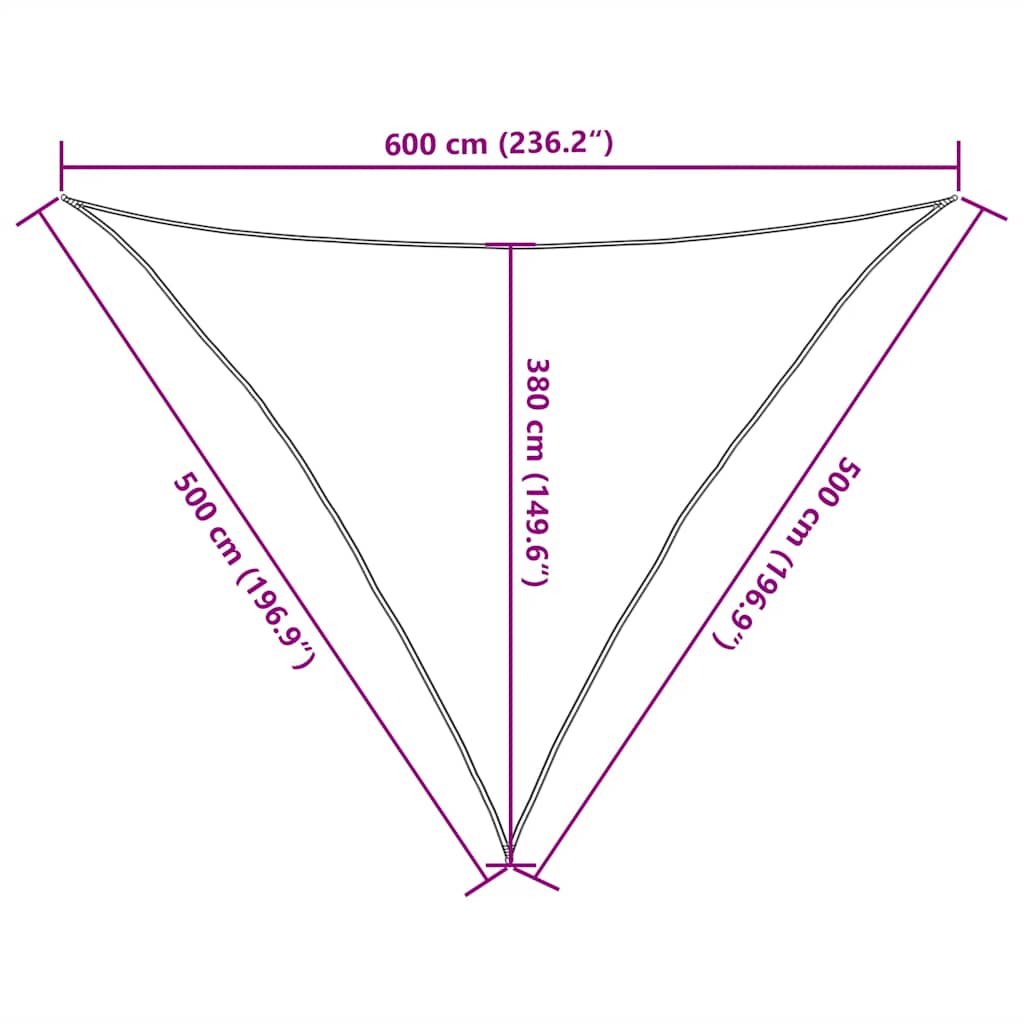 Sun shade sail, taupe, 5x5x6m, HDPE, 160g/m²