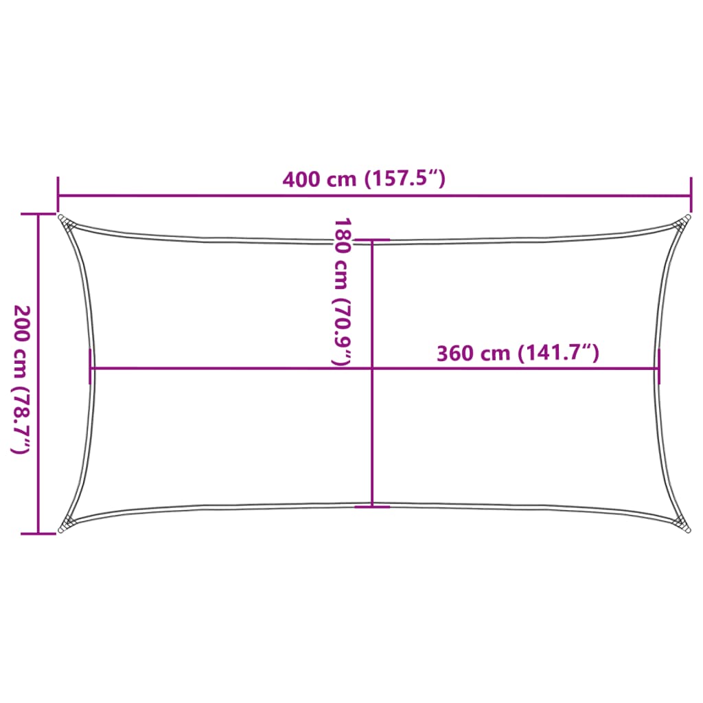 Uždanga nuo saulės, tamsiai žalios spalvos, 2x4m, HDPE, 160g/m²
