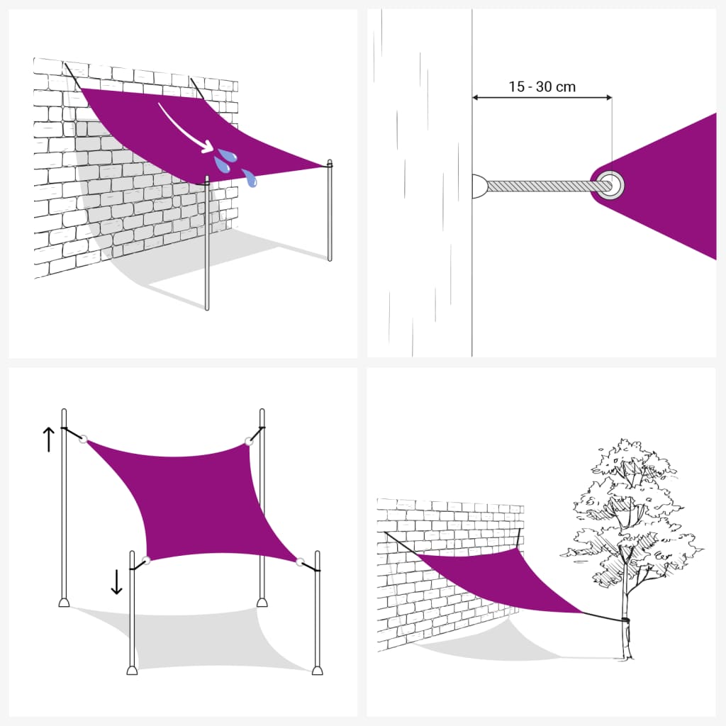 Uždanga nuo saulės, tamsiai žalios spalvos, 6x8m, HDPE, 160g/m²