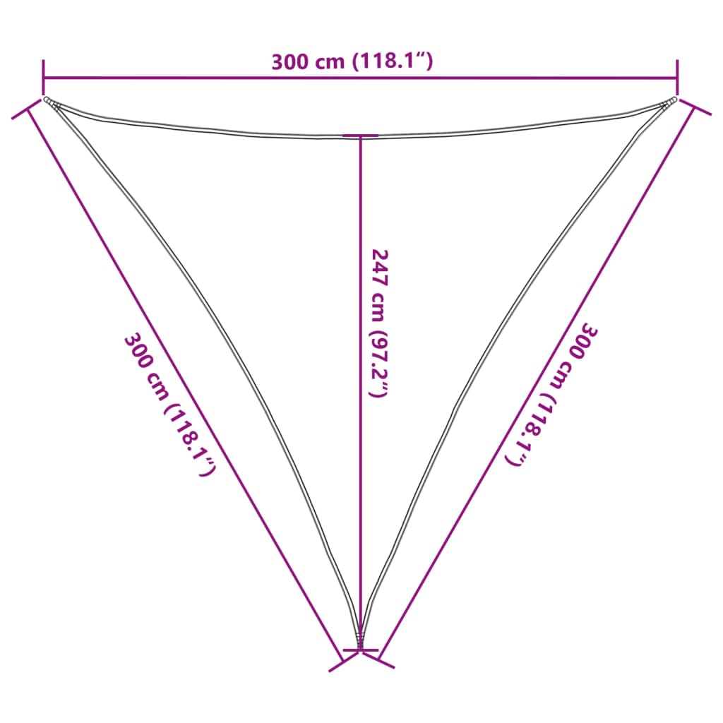 Uždanga nuo saulės, tamsiai žalia, 3x3x3m, HDPE, 160g/m²