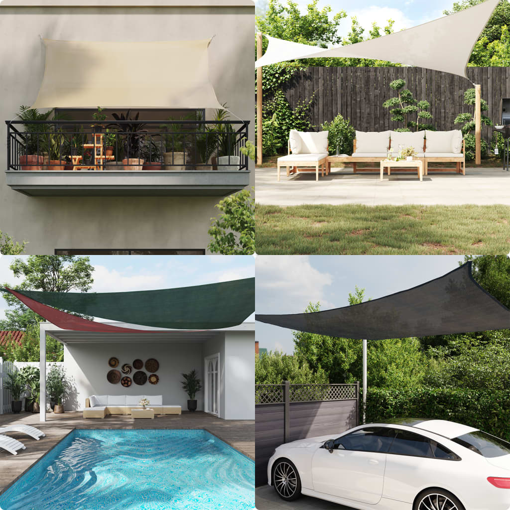Uždanga nuo saulės, tamsiai žalia, 3,6x3,6x3,6m, HDPE, 160g/m²