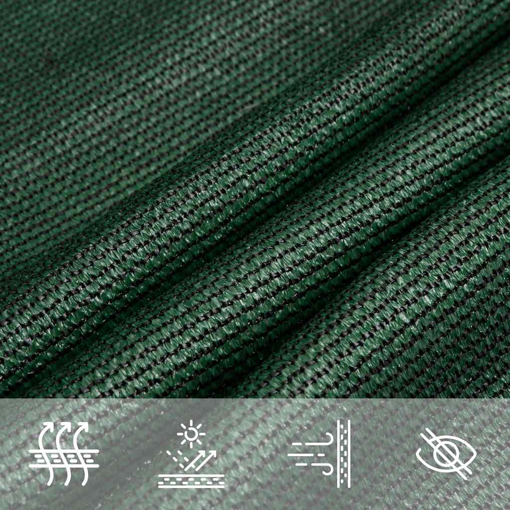Sun shade sail, dark green, 5x7x7m, HDPE, 160g/m²