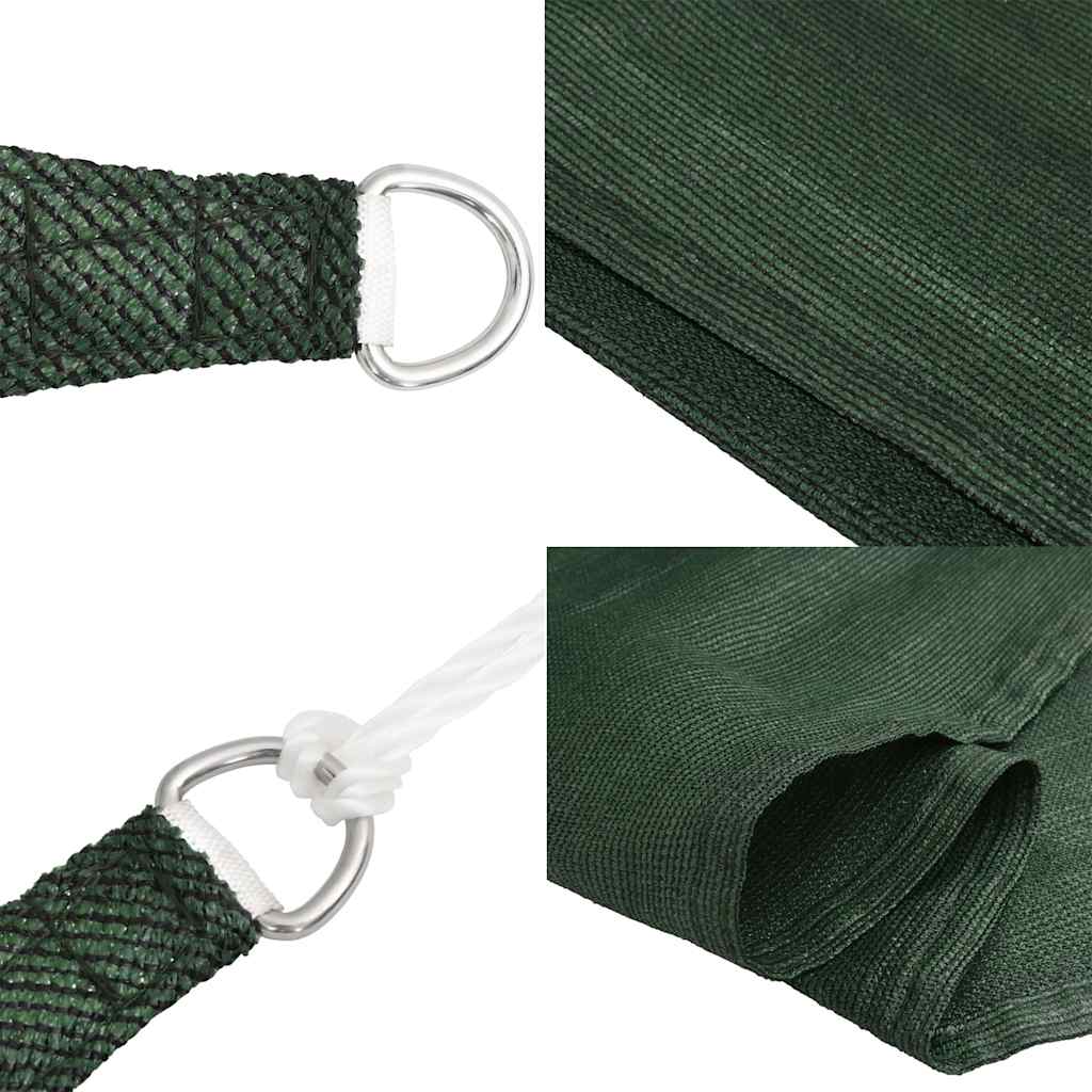 Sun shade sail, dark green, 5x7x7m, HDPE, 160g/m²