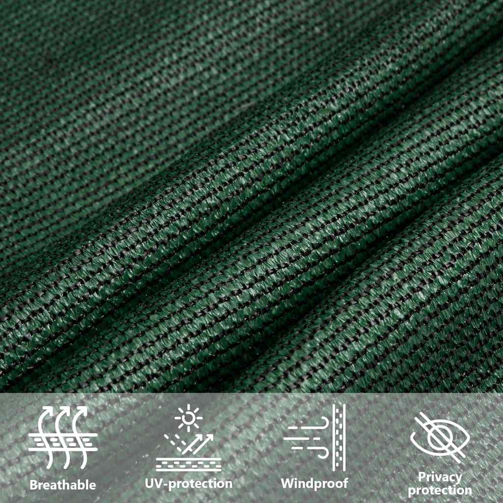 Sun shade sail, dark green, 5x7x7m, HDPE, 160g/m²