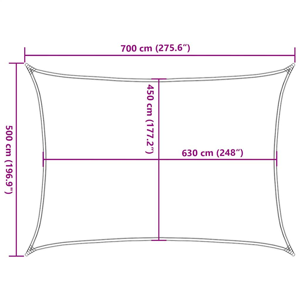 Burė nuo saulės, mėlynos spalvos, 5x7m, HDPE, 160g/m²