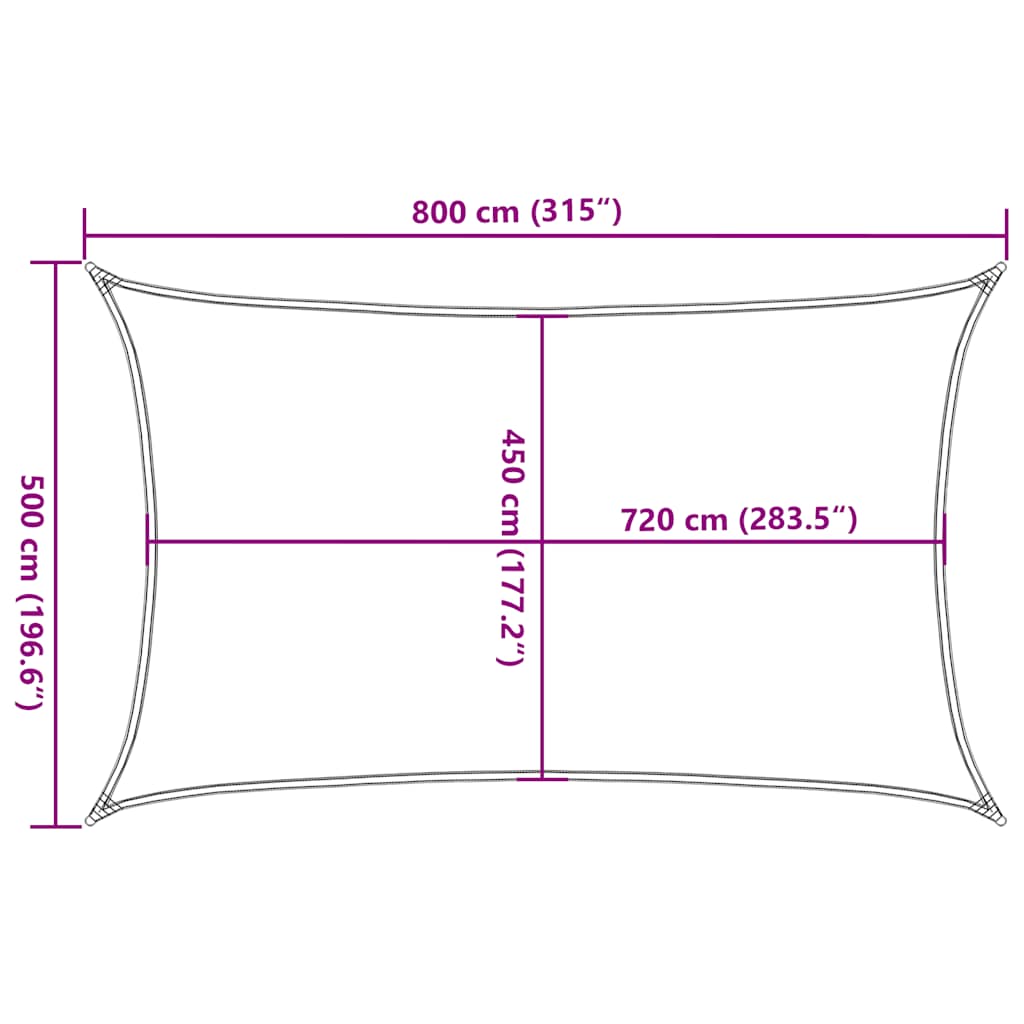 Burė nuo saulės, geltonos spalvos, 5x8m, HDPE, 160g/m²