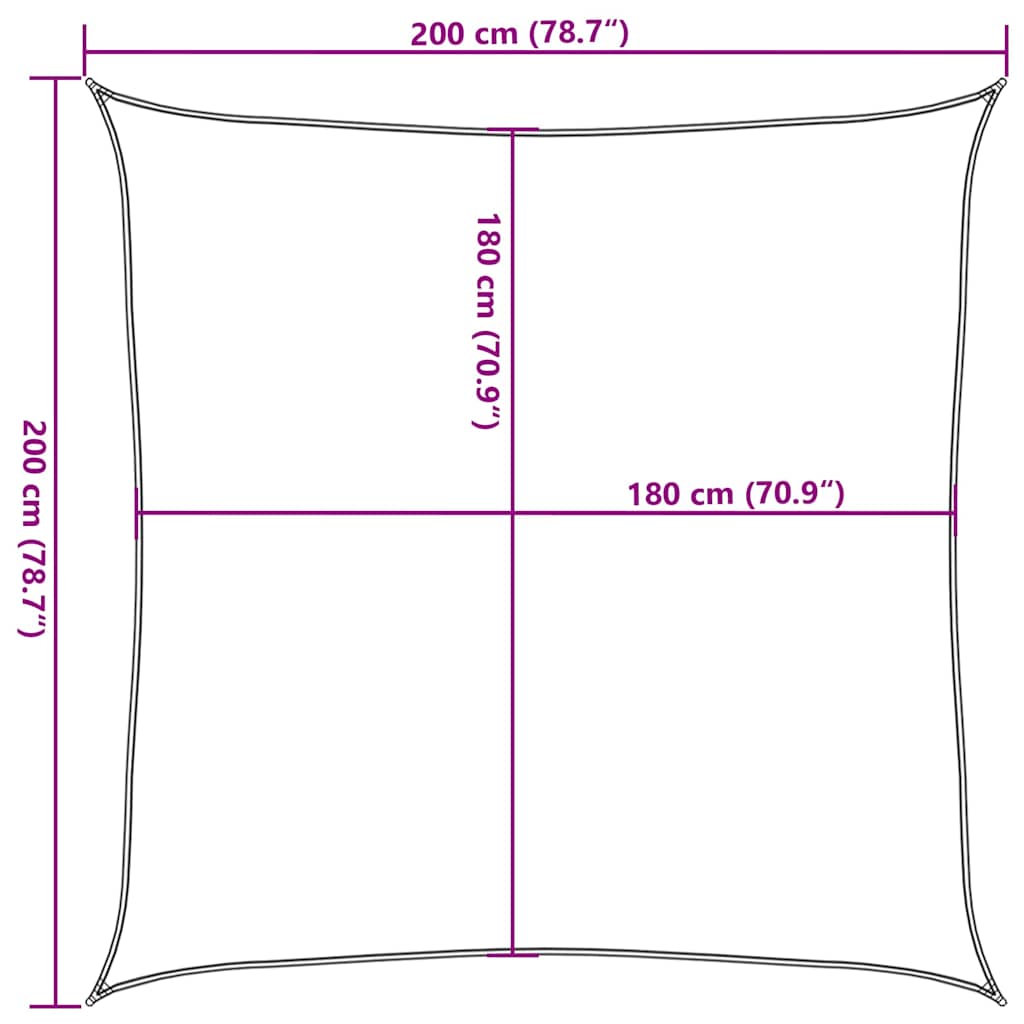 Uždanga nuo saulės, raudonos spalvos, 2x2m, HDPE, 160g/m²