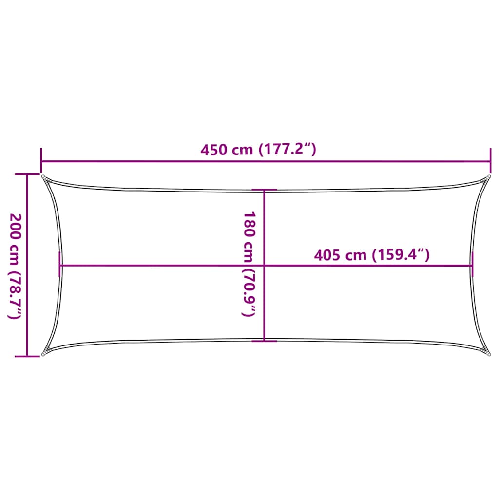 Uždanga nuo saulės, raudonos spalvos, 2x4,5m, HDPE, 160g/m²