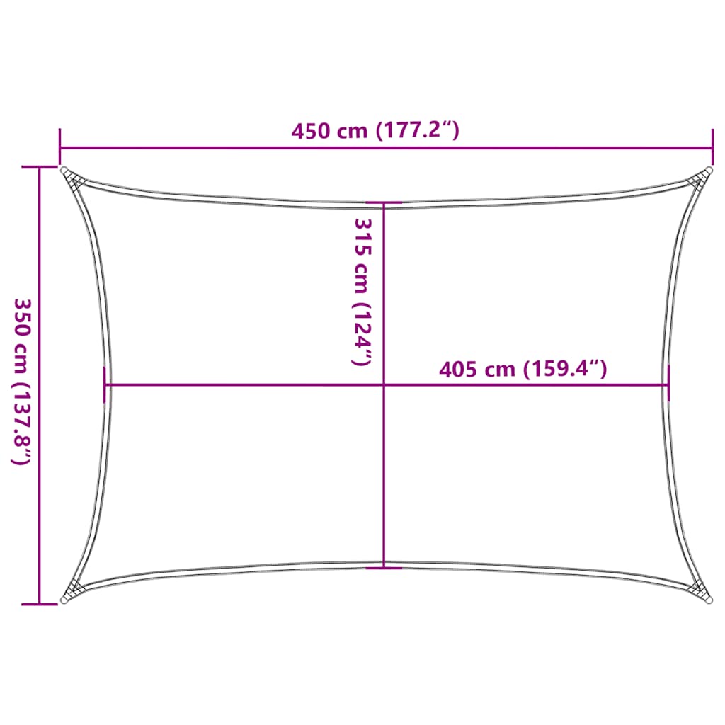Uždanga nuo saulės, raudonos spalvos, 3,5x4,5m, HDPE, 160g/m²