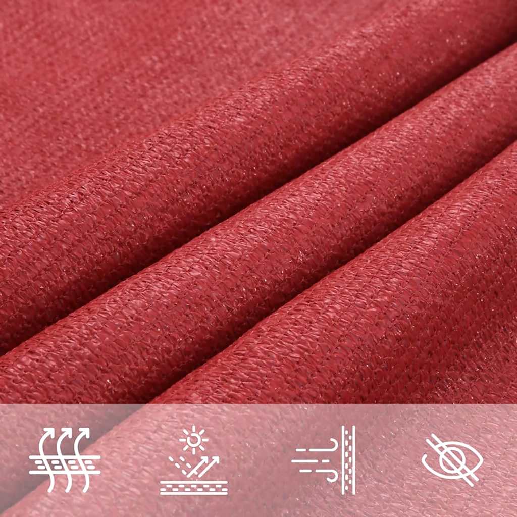 Uždanga nuo saulės, raudona, 2,5x2,5x3,5m, HDPE, 160g/m²