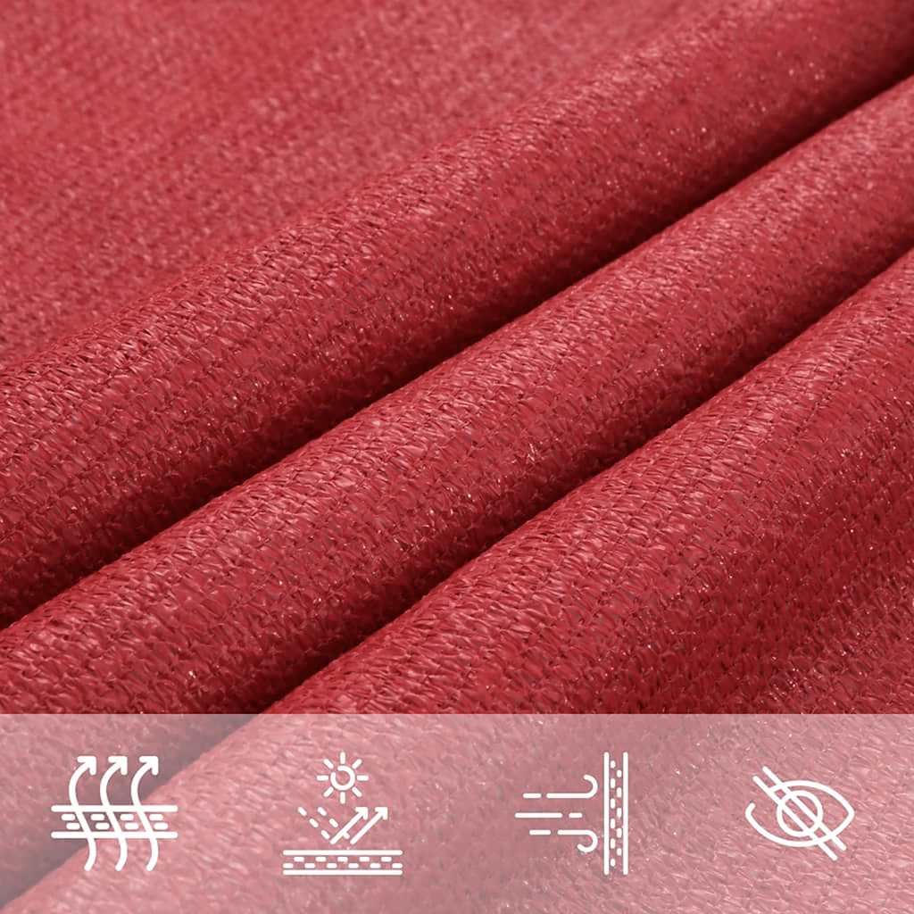 Uždanga nuo saulės, raudonos spalvos, 4/5x3m, HDPE, 160g/m²