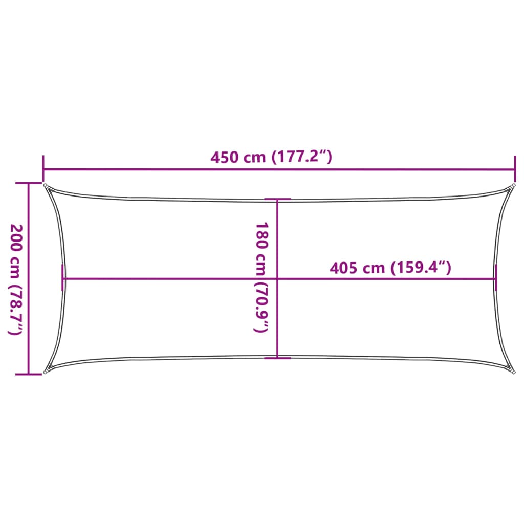 Uždanga nuo saulės, oranžinės spalvos, 2x4,5m, HDPE, 160g/m²
