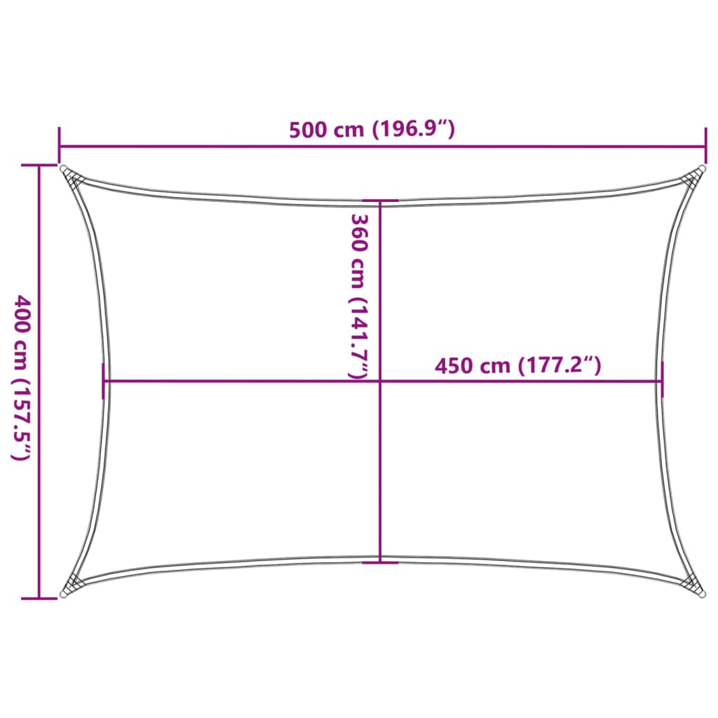 Burė nuo saulės, oranžinės spalvos, 4x5m, HDPE, 160g/m²