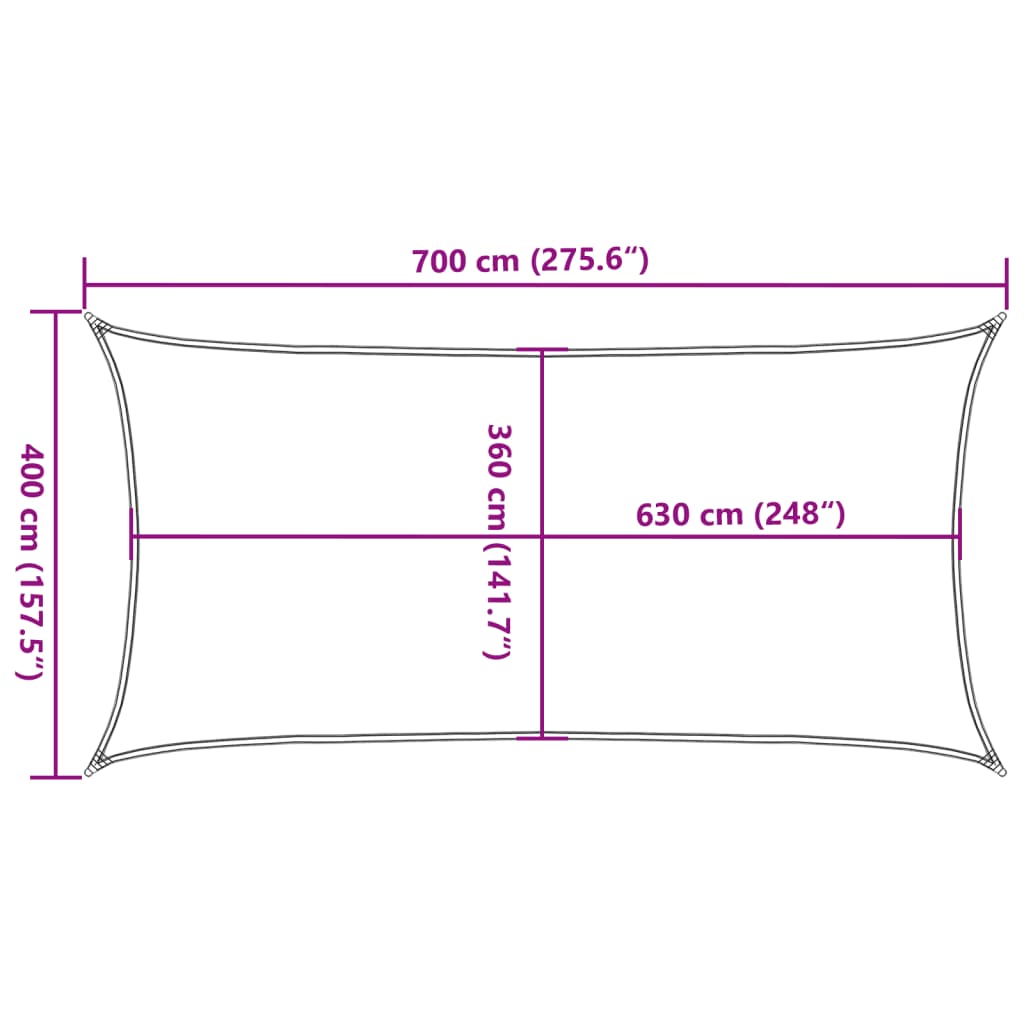 Burė nuo saulės, oranžinės spalvos, 4x7m, HDPE, 160g/m²