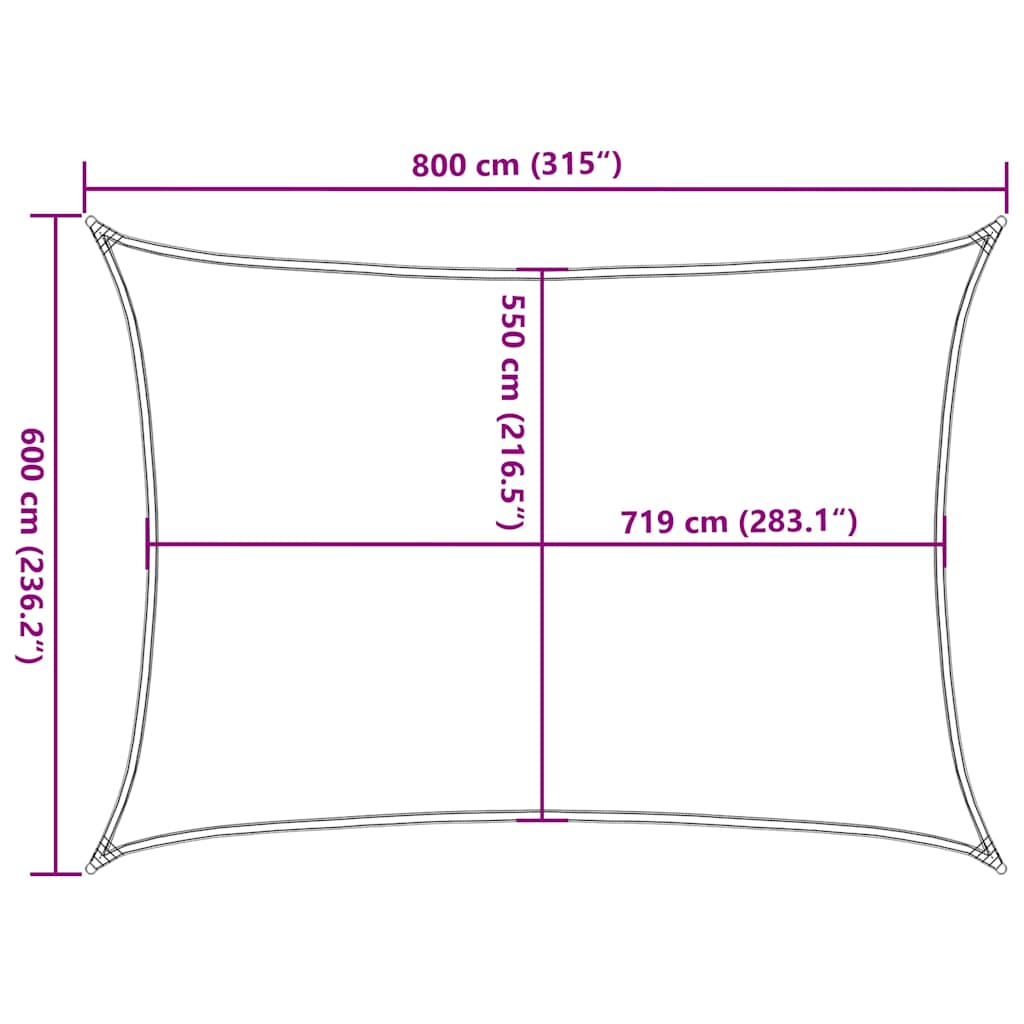 Burė nuo saulės, oranžinės spalvos, 6x8m, HDPE, 160g/m²