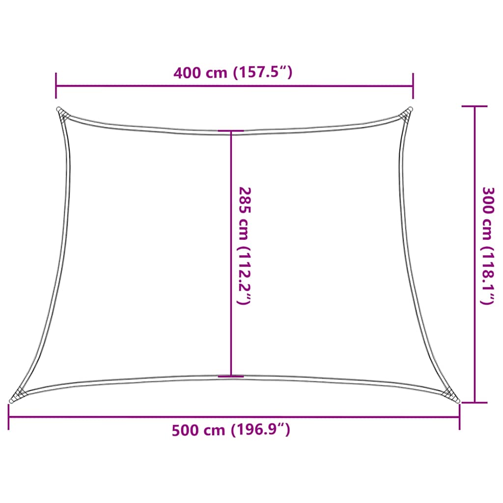 Saulės skėtis, burė, 160 g/m², trapecijos formos, oranžinė, 4/5x3 m, HDPE