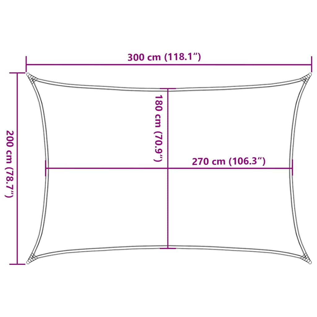 Uždanga nuo saulės, juodos spalvos, 2x3m, HDPE, 160g/m²