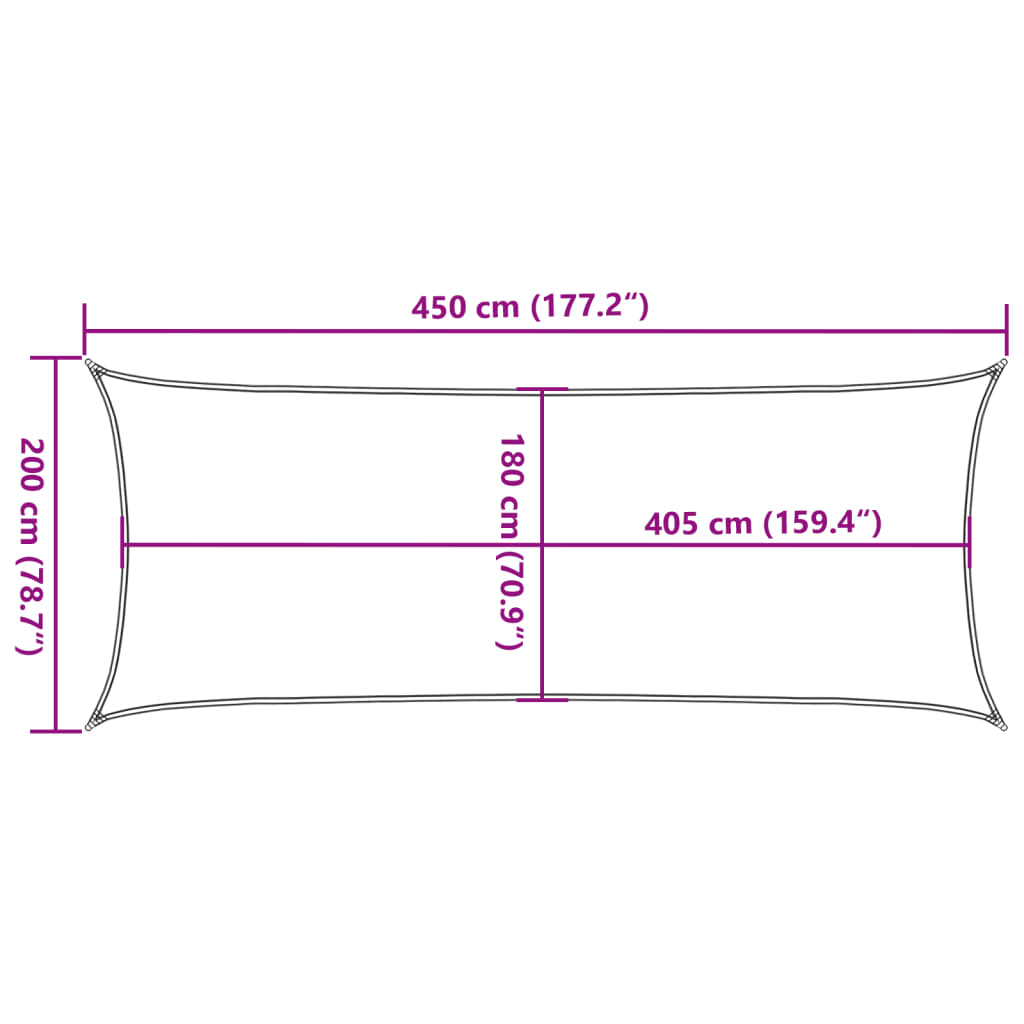 Uždanga nuo saulės, juodos spalvos, 2x4,5m, HDPE, 160g/m²