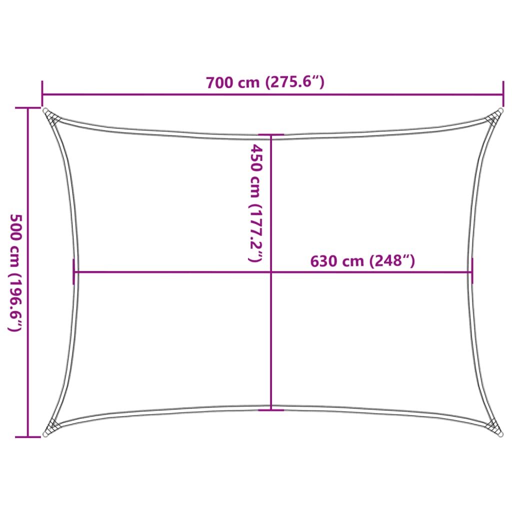 Uždanga nuo saulės, juodos spalvos, 5x7m, HDPE, 160g/m²