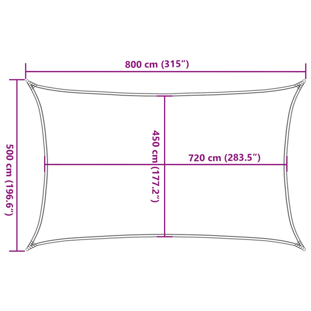 Uždanga nuo saulės, juodos spalvos, 5x8m, HDPE, 160g/m²
