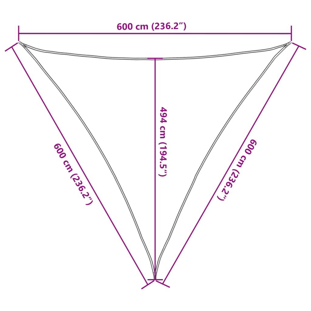 Uždanga nuo saulės, juodos spalvos, 6x6x6m, HDPE, 160g/m²