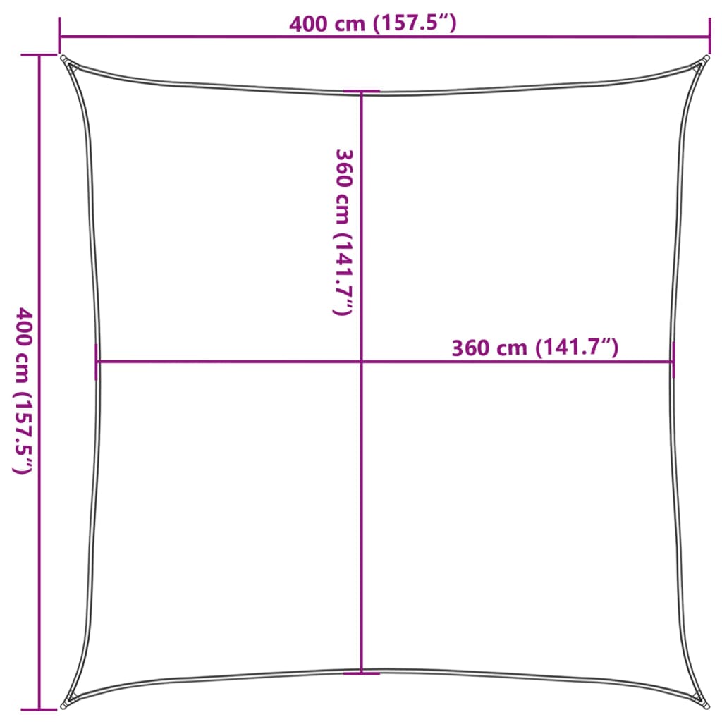 Uždanga nuo saulės, rudos spalvos, 4x4m, HDPE, 160g/m²
