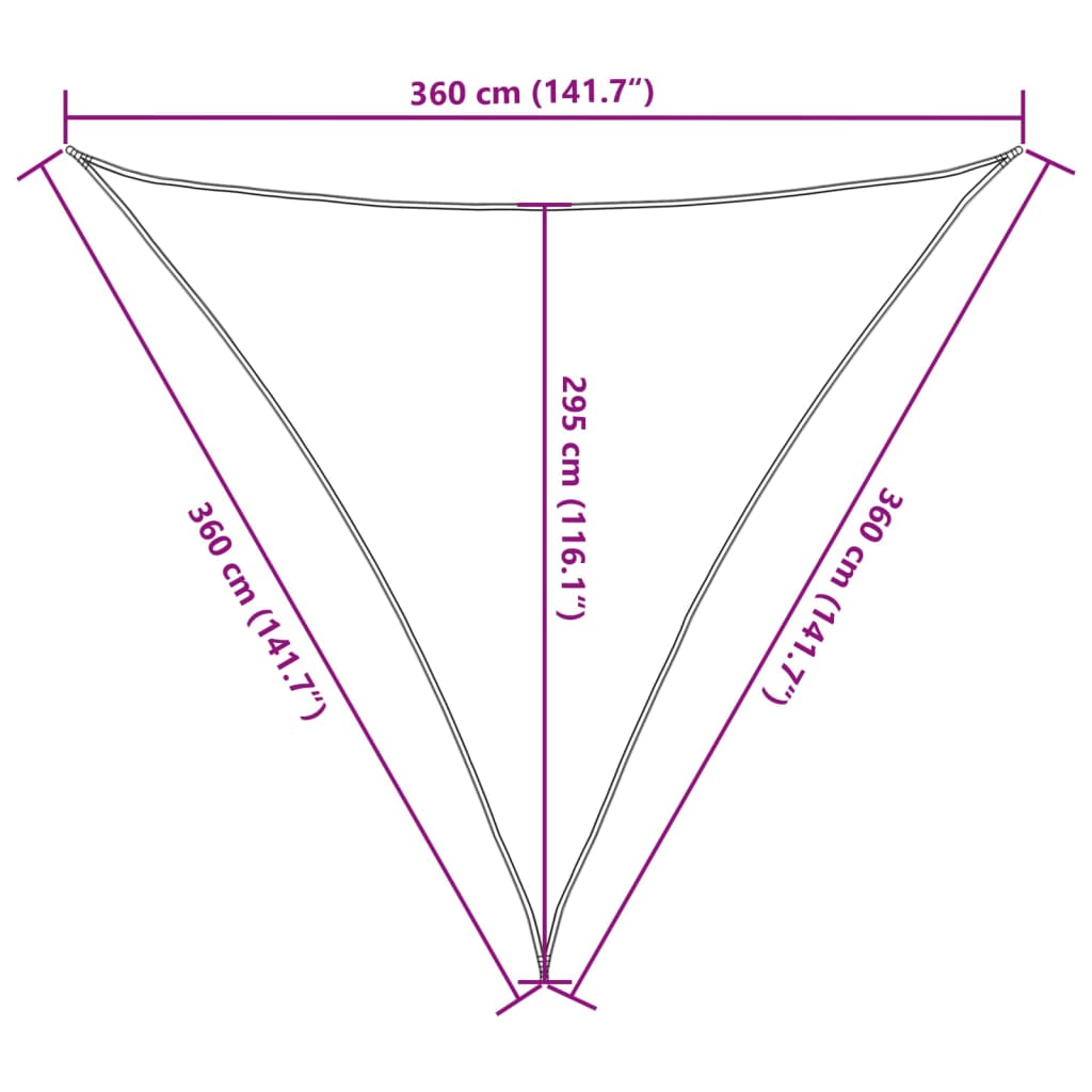 Uždanga nuo saulės, rudos spalvos, 3,6x3,6x3,6m, HDPE, 160g/m²