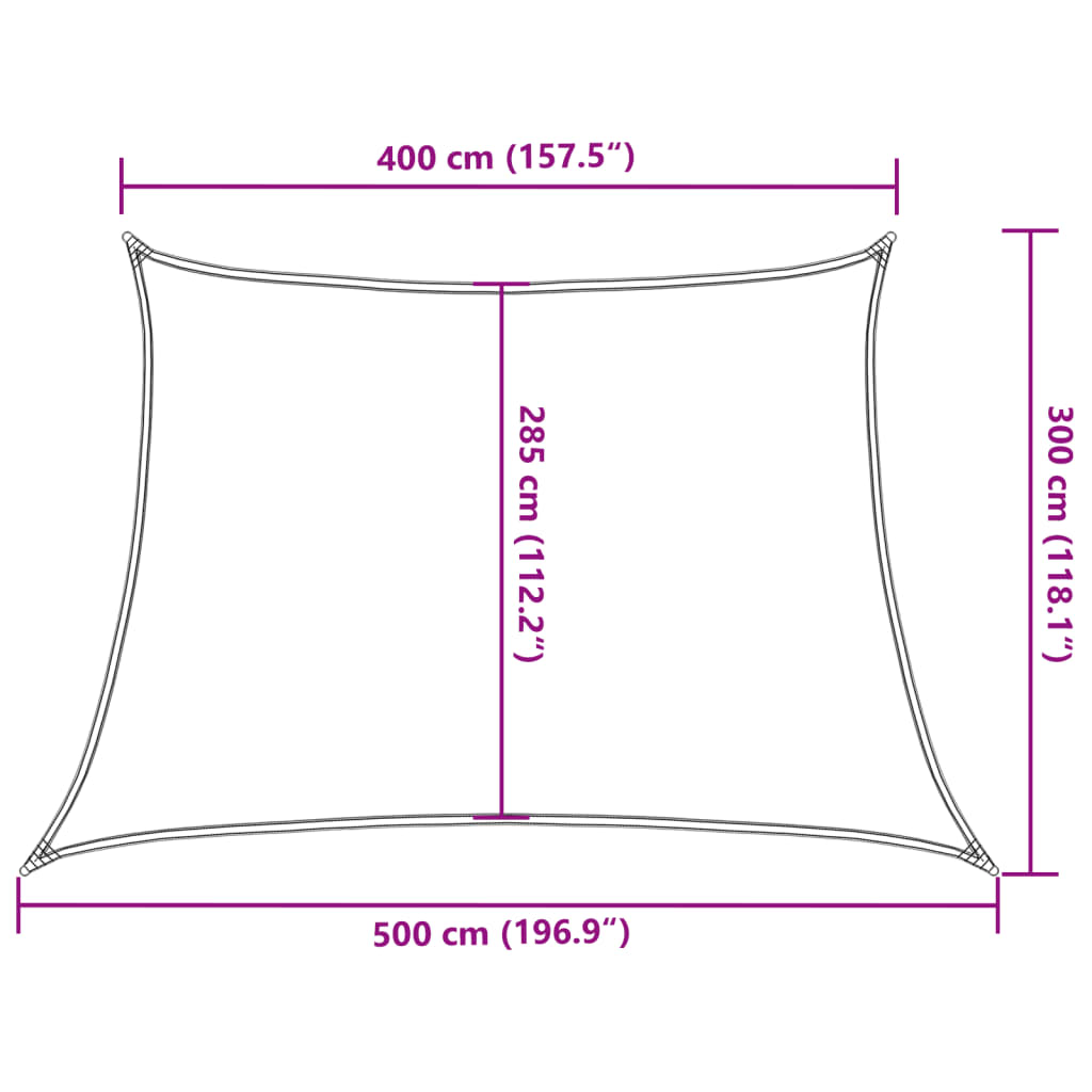 Uždanga nuo saulės, rudos spalvos, 4/5x3m, HDPE, 160g/m²