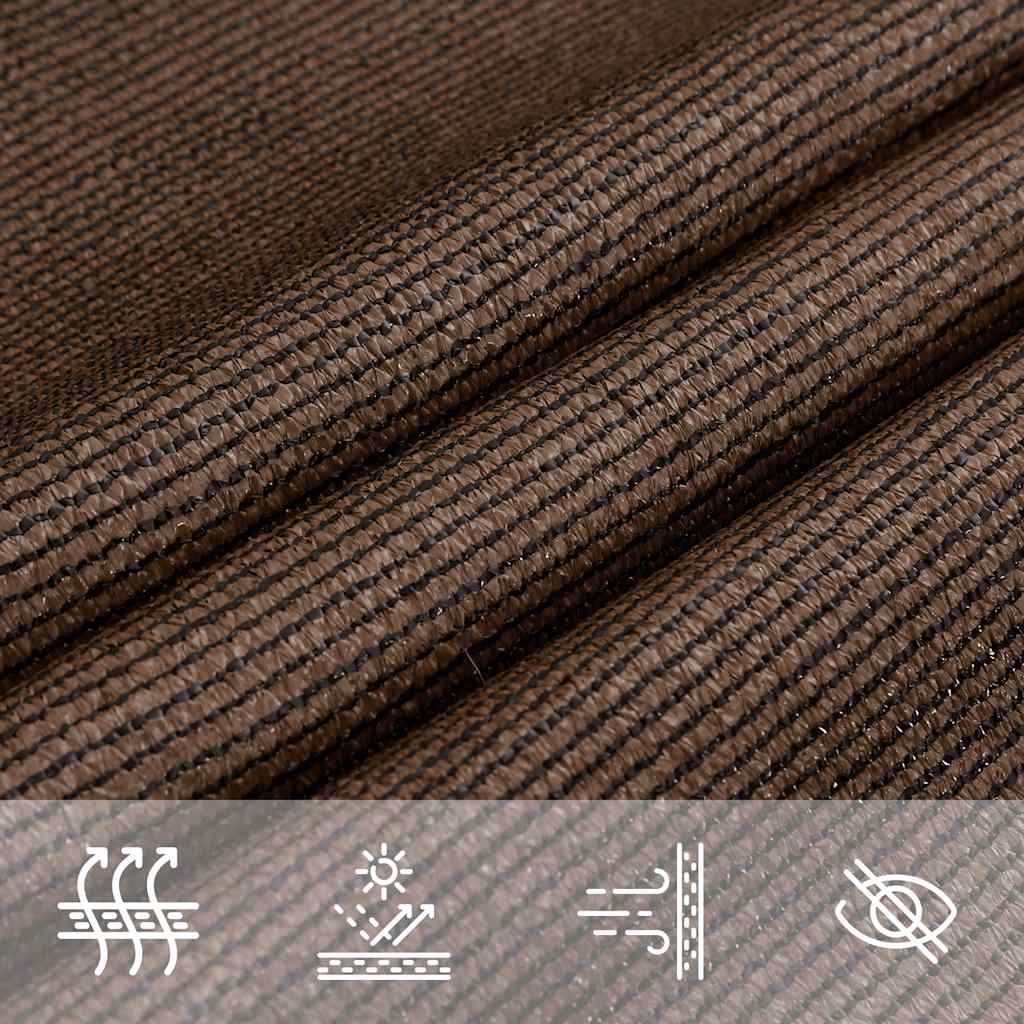 Saulės skėtis, burė, 160 g/m², trapecijos formos, ruda, 4/5x4 m, HDPE
