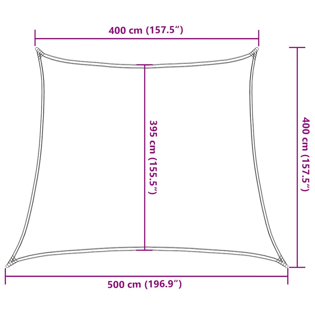 Saulės skėtis, burė, 160 g/m², trapecijos formos, ruda, 4/5x4 m, HDPE