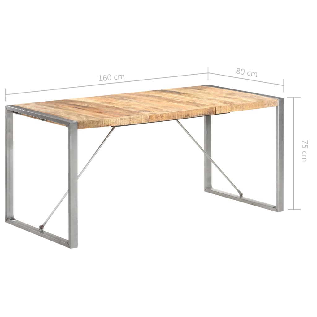Valgomojo stalas, 160x80x75cm, mango medienos masyvas