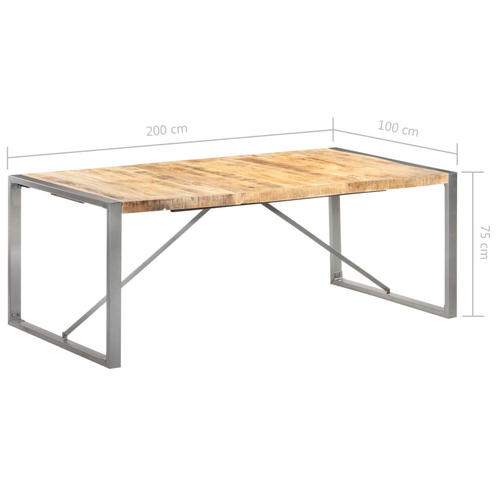Ēdamgalds, 200x100x75cm, mango masīvkoks