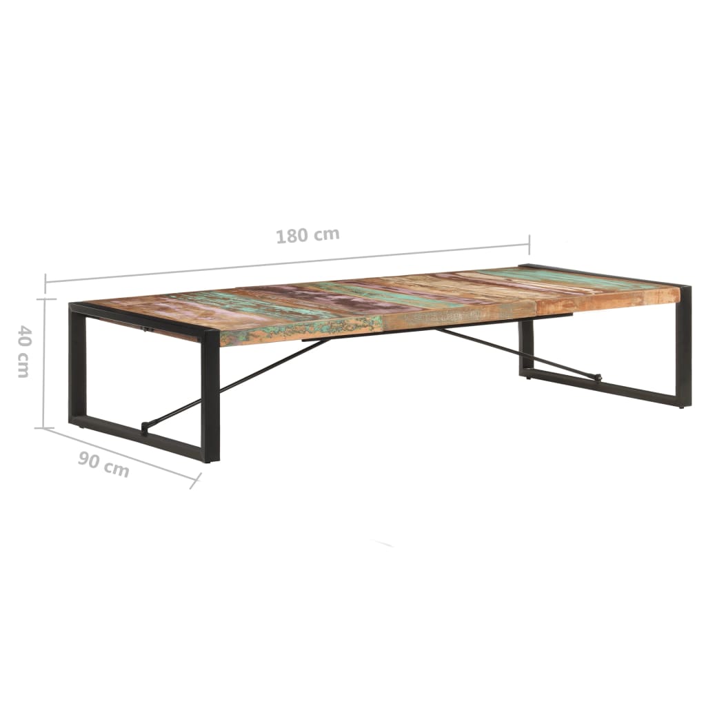 Coffee table, 180x90x40cm, solid reclaimed wood