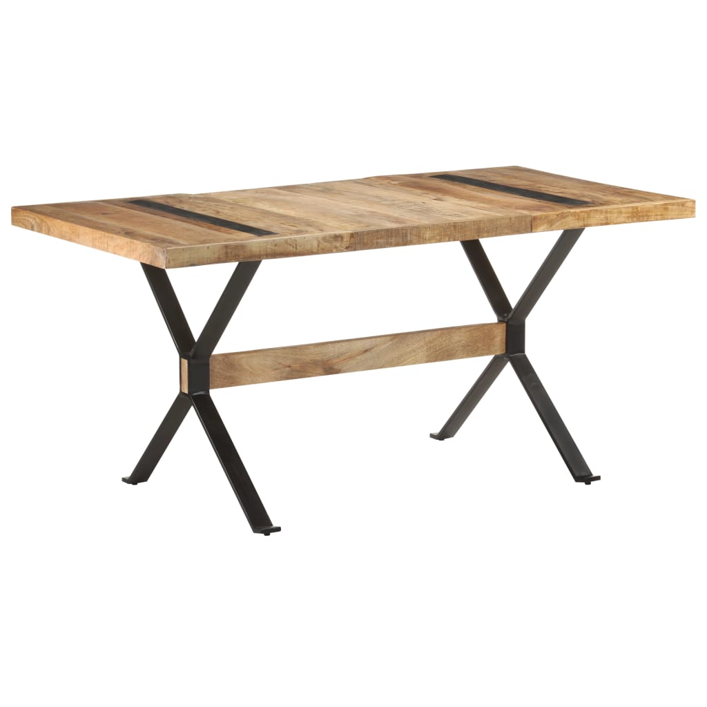 Valgomojo stalas, 160x80x76cm, neapdorota mango mediena