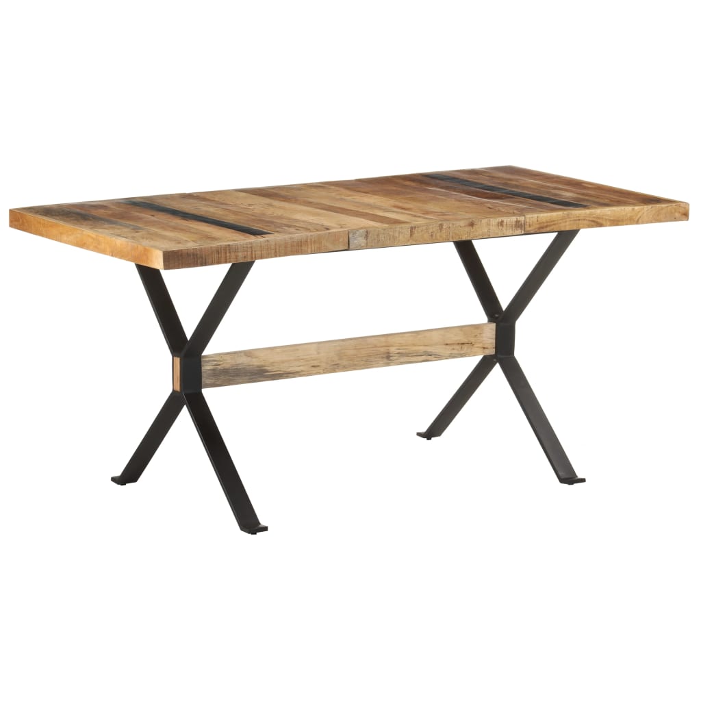 Valgomojo stalas, 160x80x76cm, neapdorota mango mediena
