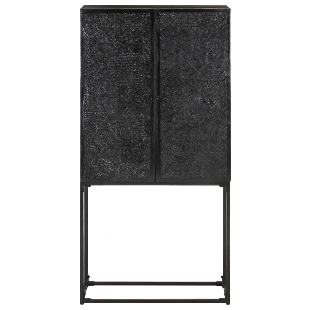 Šoninė spintelė, juoda, 60x30x120cm, akacijos ir mango masyvai