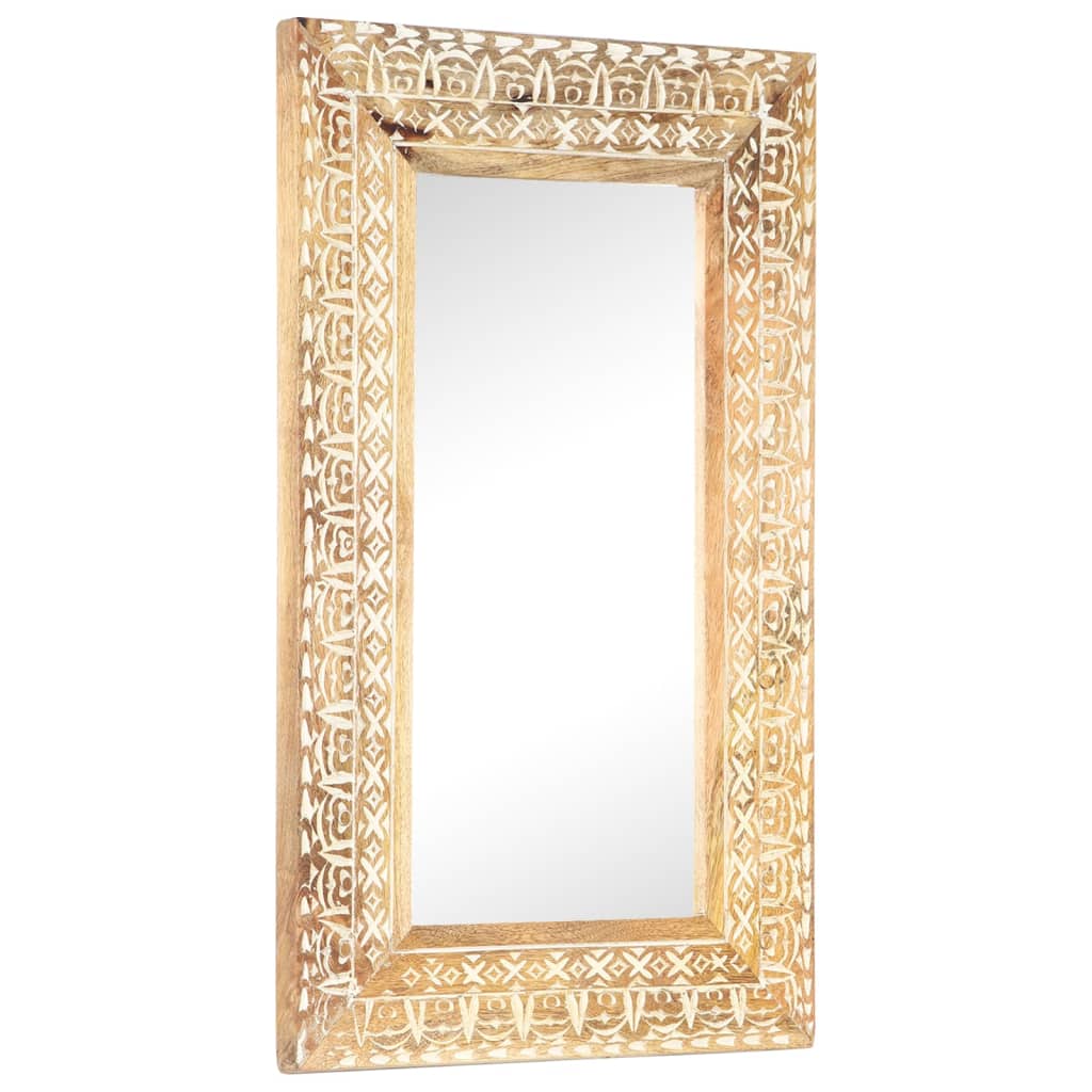 Mirror, 80x50x2.6cm, mango solid wood, hand-carved