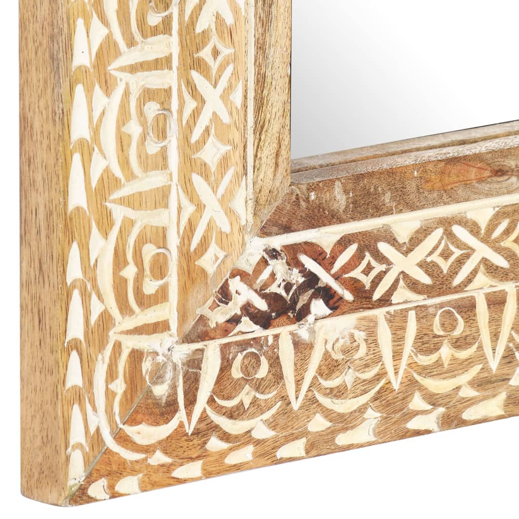 Mirror, 80x50x2.6cm, mango solid wood, hand-carved