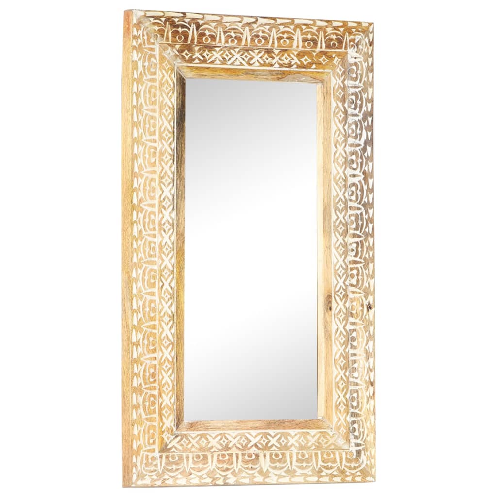 Mirror, 80x50x2.6cm, mango solid wood, hand-carved