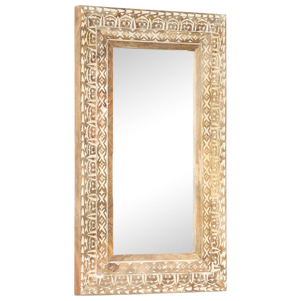 Mirror, 80x50x2.6cm, mango solid wood, hand-carved