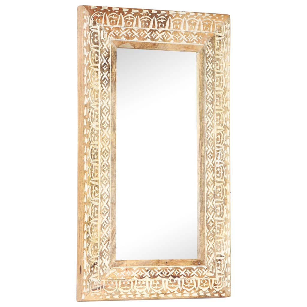 Mirror, 80x50x2.6cm, mango solid wood, hand-carved