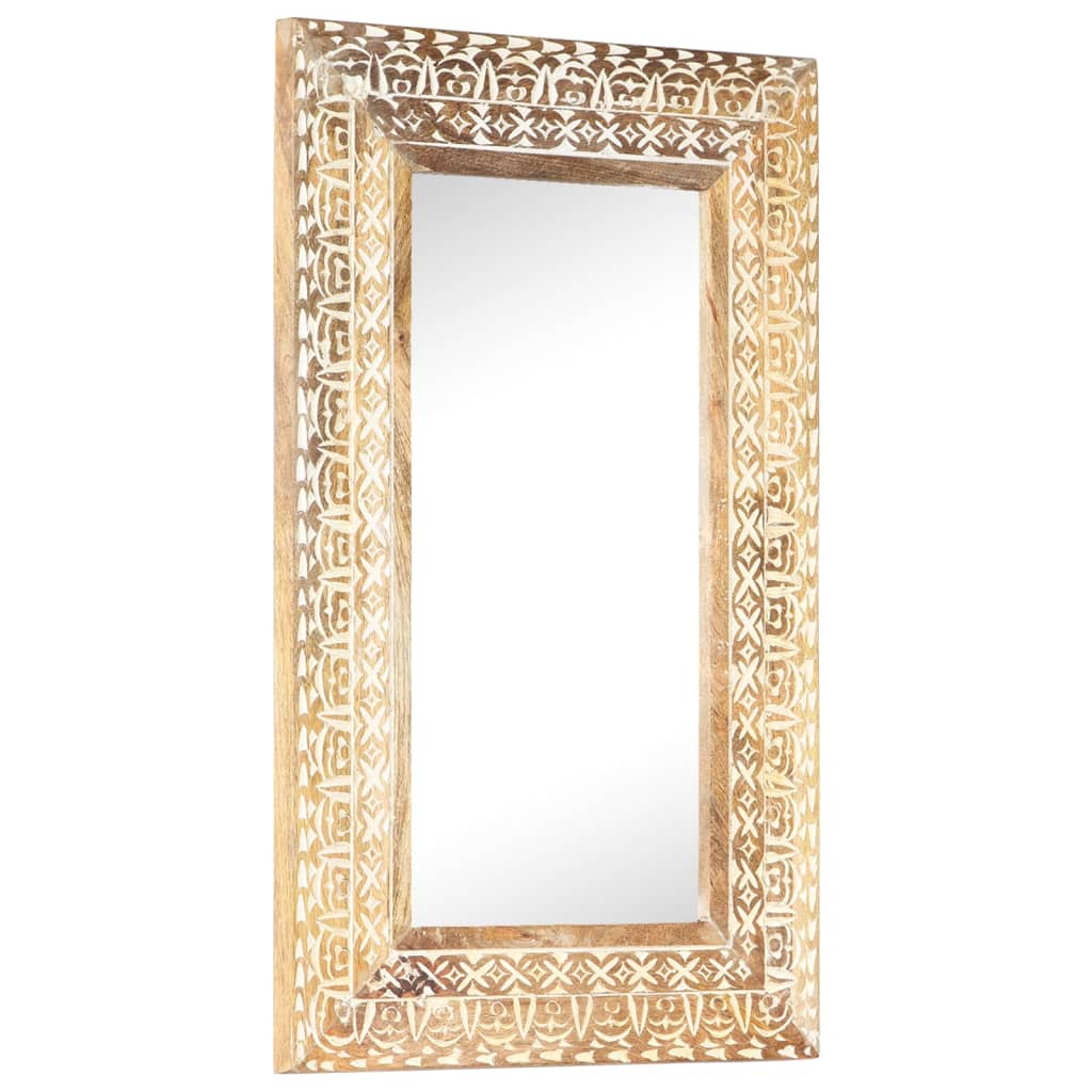 Mirror, 80x50x2.6cm, mango solid wood, hand-carved