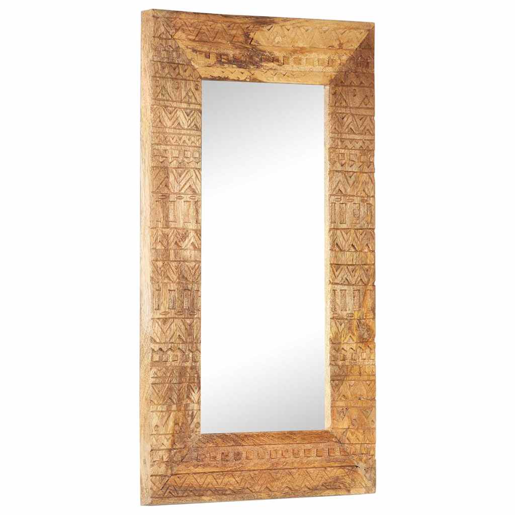 Mirror, 80x50x2.5cm, solid mango wood, hand-carved