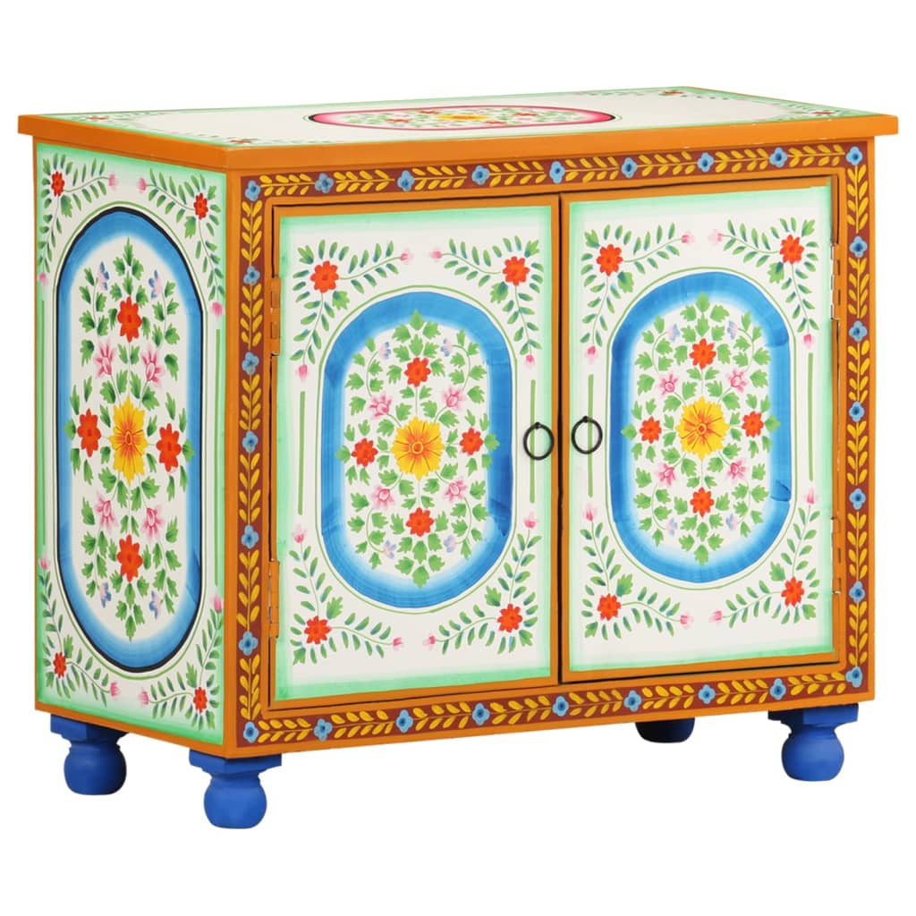 Šoninė spintelė, 70x35x60cm, mango masyvas, tapyta rankomis