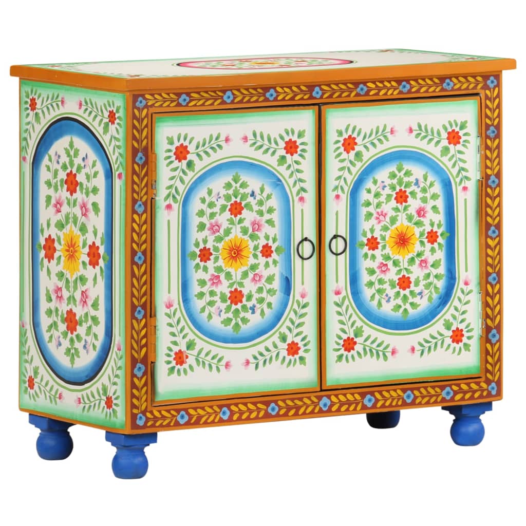 Šoninė spintelė, 70x35x60cm, mango masyvas, tapyta rankomis