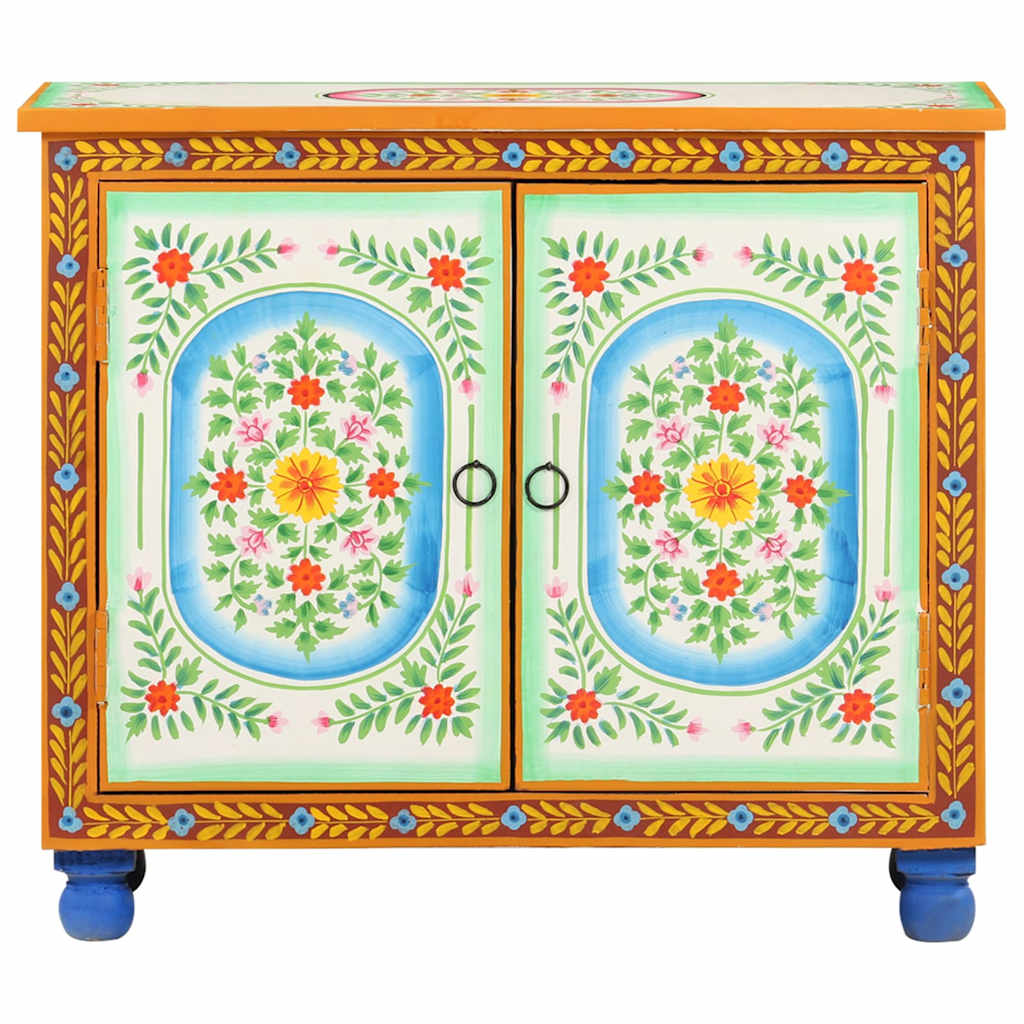 Šoninė spintelė, 70x35x60cm, mango masyvas, tapyta rankomis