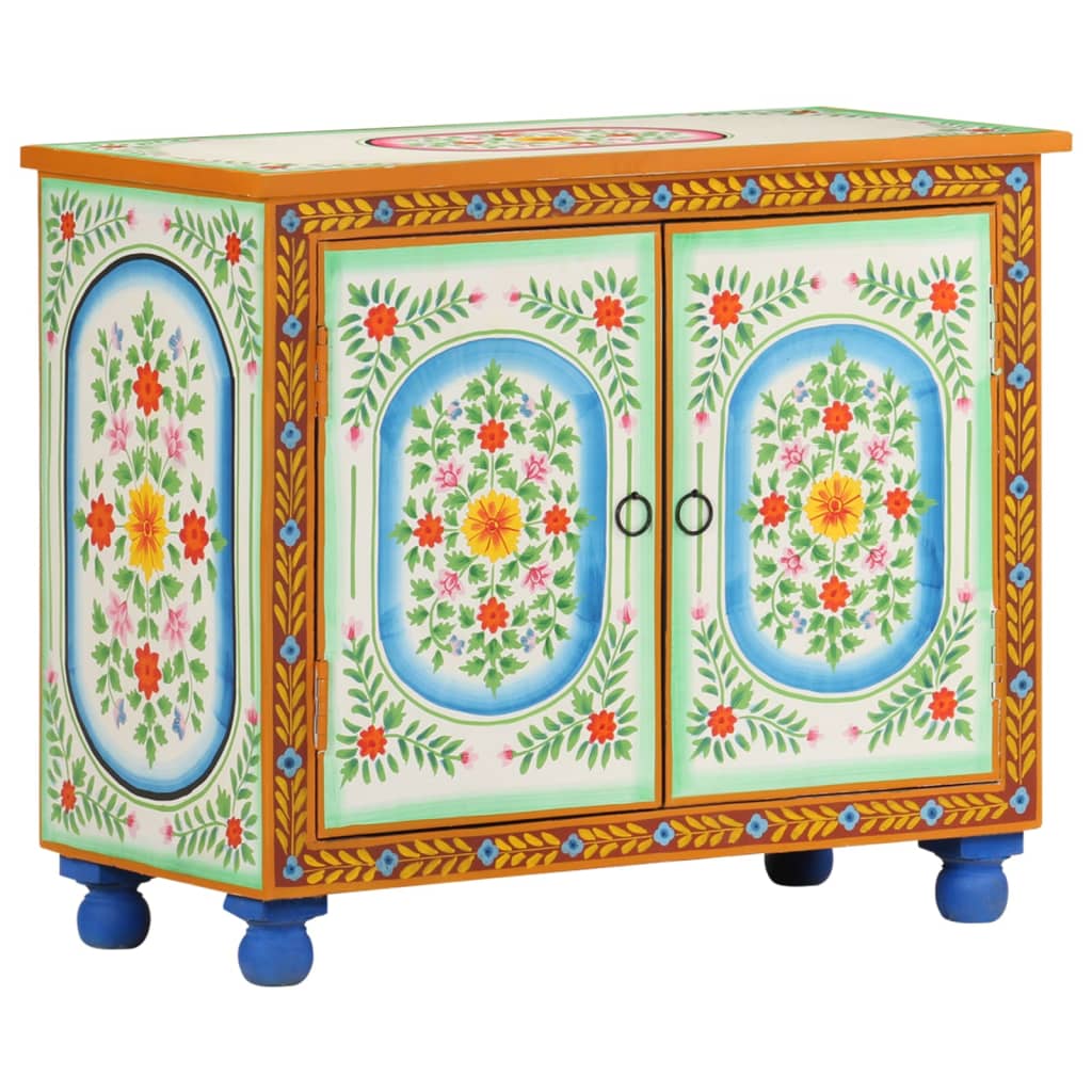 Šoninė spintelė, 70x35x60cm, mango masyvas, tapyta rankomis