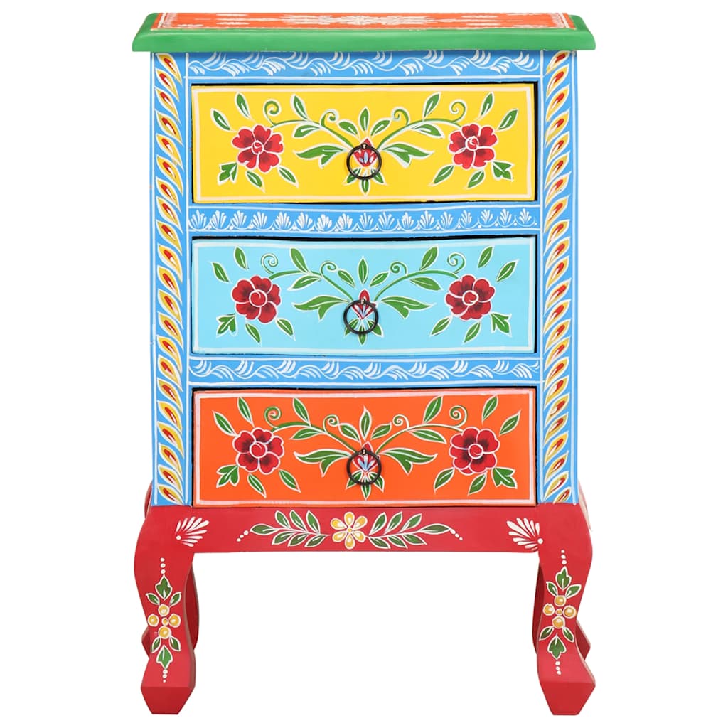 Naktinė spintelė, 40x30x60cm, mango masyvas, tapyta rankomis