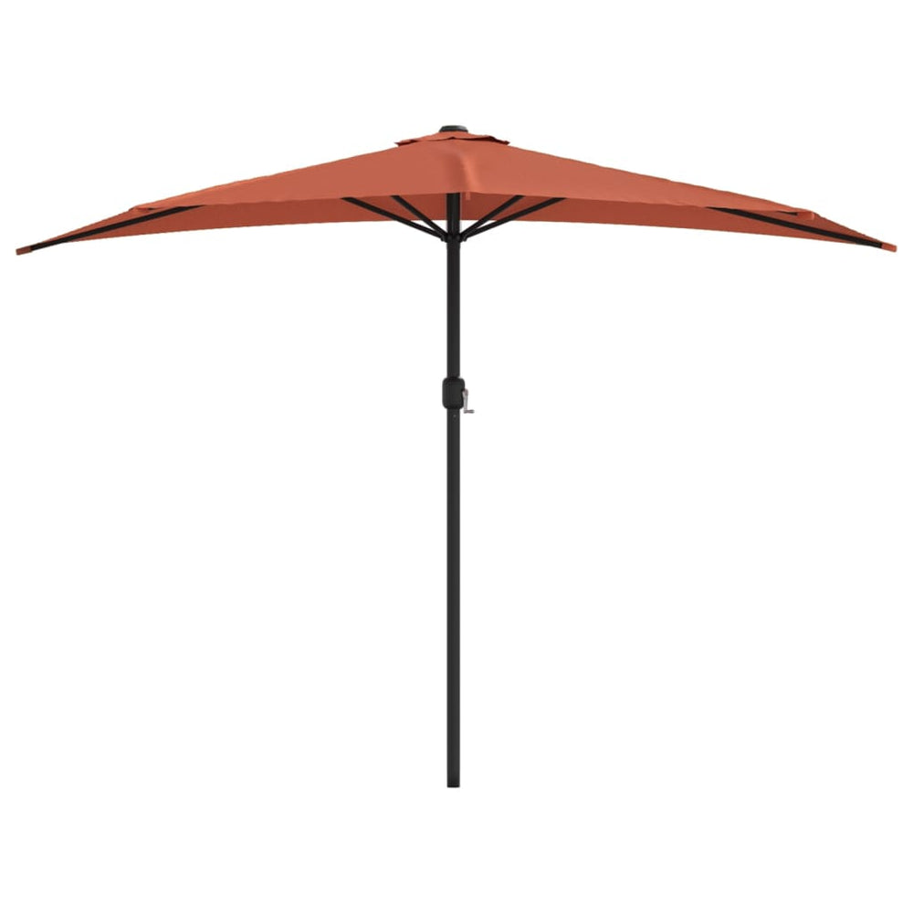 Balcony Parasol with Aluminium Pole, Terracotta, 300x155x223cm