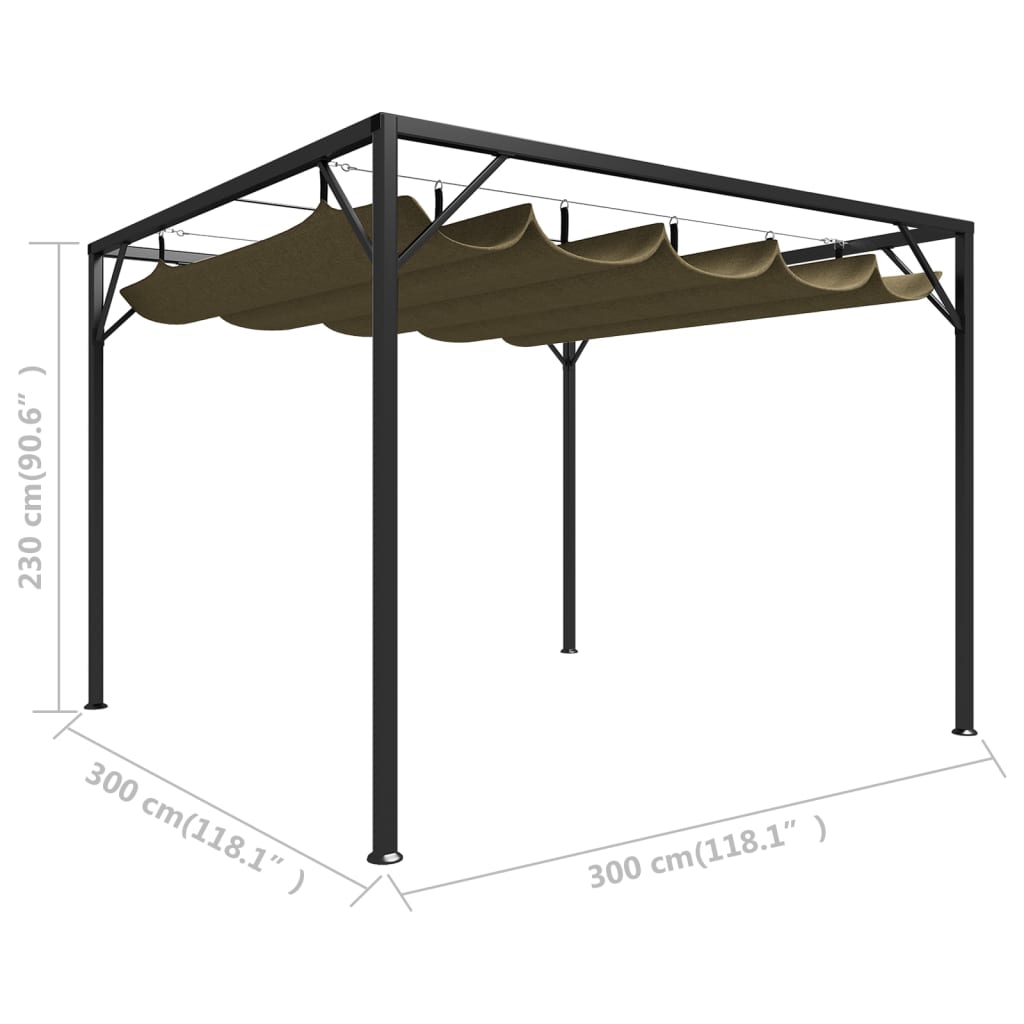 JADE Gazebo, taupe, 3x3m